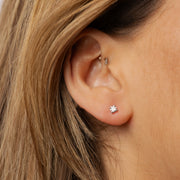 Boucles d'oreilles diamants ronds 1.00 carat or jaune Sabrina